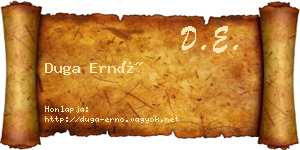 Duga Ernő névjegykártya